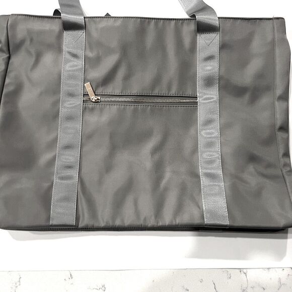 BADGLEY MISCHKA Nylon Travel Tote Weekender Bag in Grey travel bag luggage bag - Picture 5 of 12